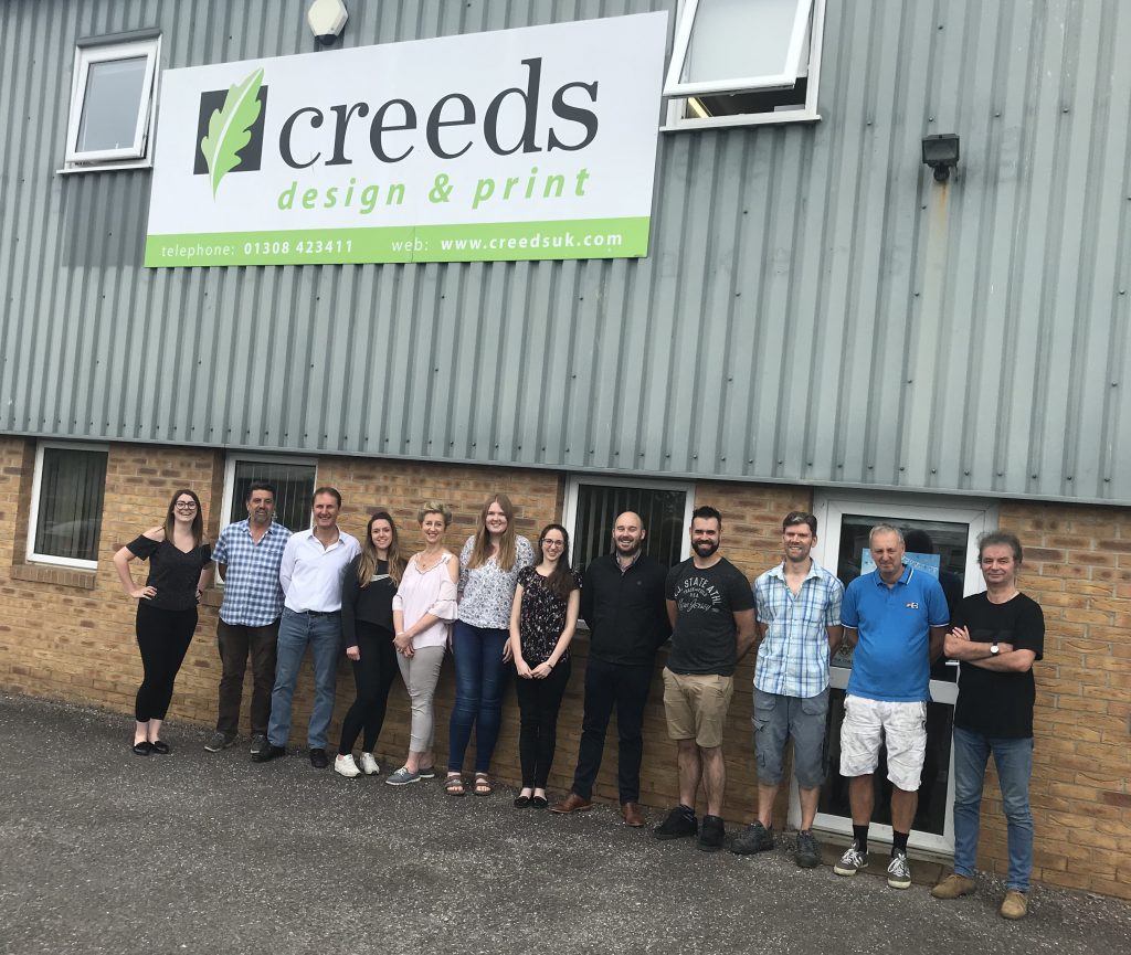 The new team at Creeds Printers in Bridport